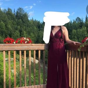 Burgundy dress long size L new